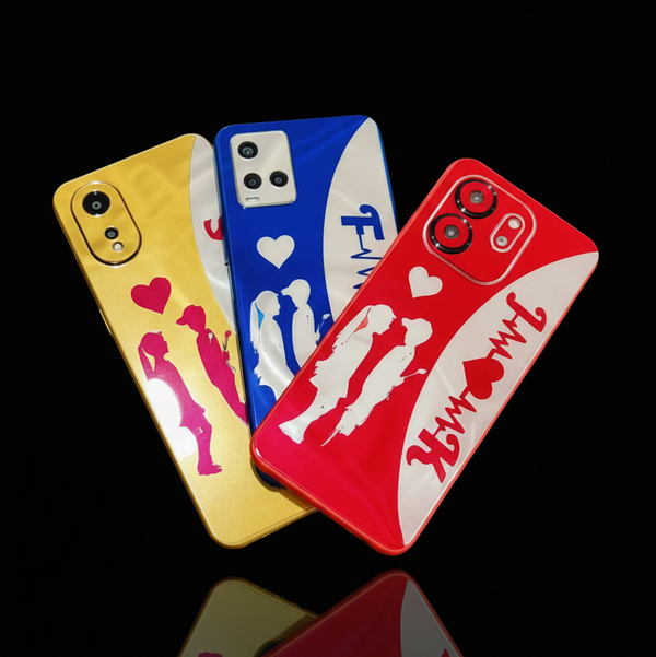 Premium Colorful Acrylic Back Sheet – Romantic Couple Design (Custom Name)